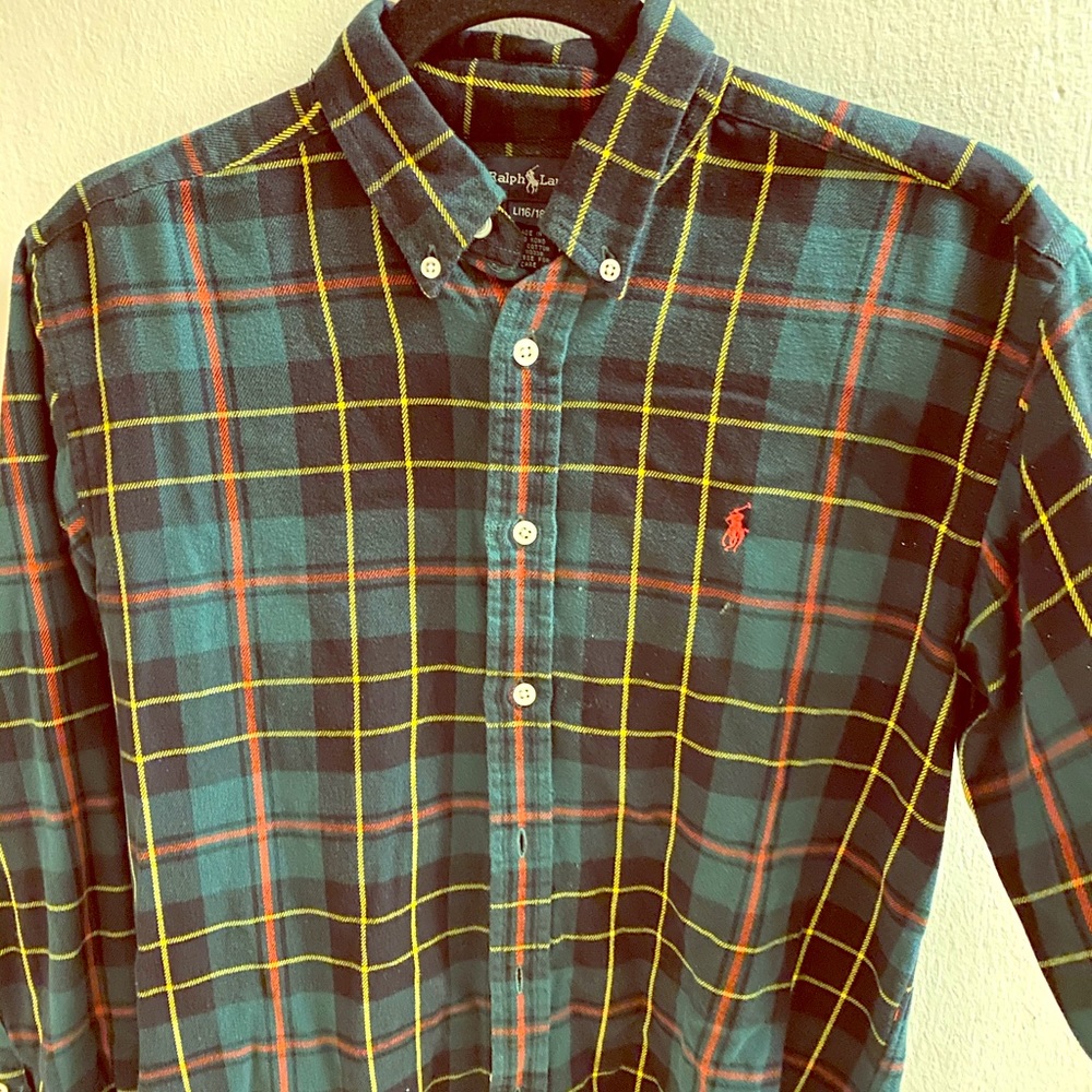 Ralph Lauren Polo Boy green red buttondown checker